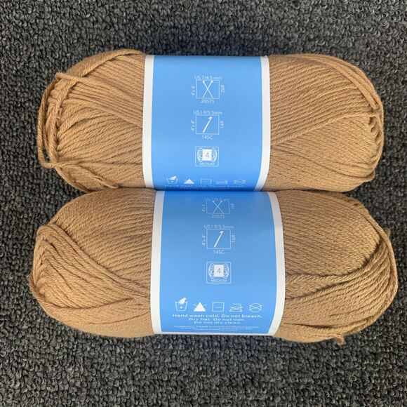 Lot Of 2 Draper James Classic Cotton , Dark Sand, Cotton And Acrylic Yarn New - Picture 3 of 5